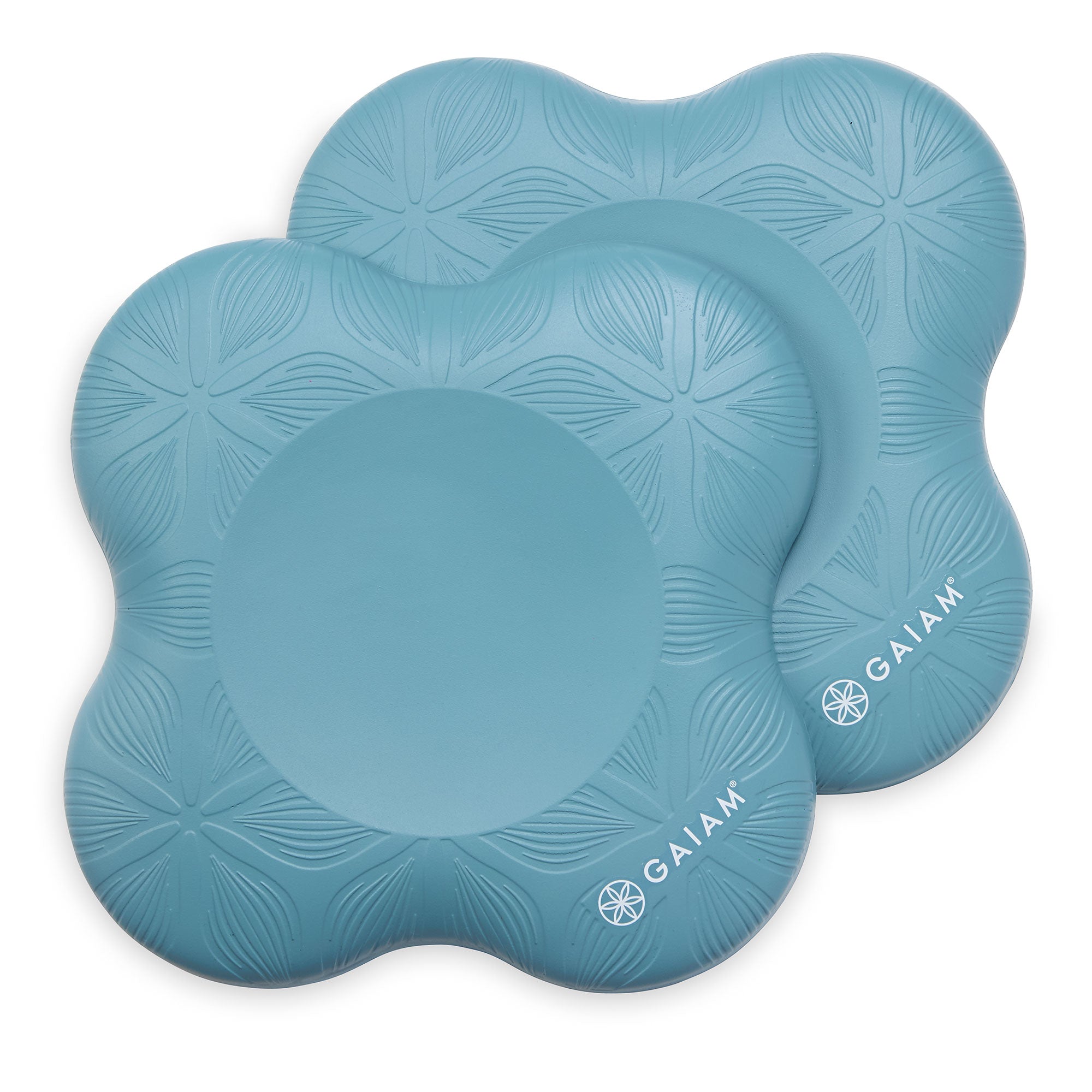 Gaiam Yoga Knee Pads Seafoam top of both pads