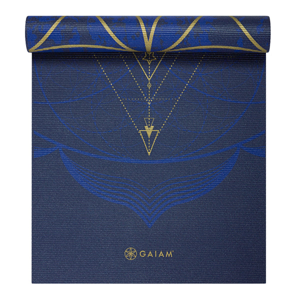 Reversible Metallic Sun & Moon Yoga Mat (6mm) half rolled